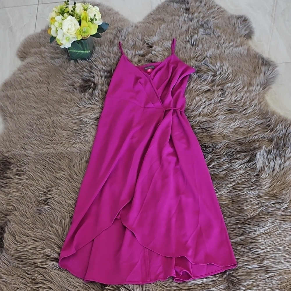 Elegant Fuchsia Wrap Dress